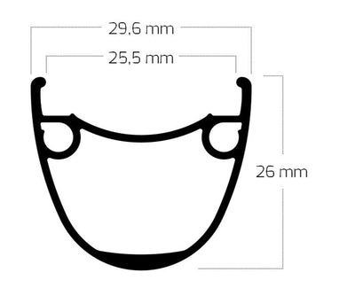 Ryde b.v. velg 28' - 14 dp25 28'-622 zwart disc 32 gaats
