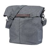 Basil City Shopper - fietsshopper, grijs melee, 14-16L, vegan leder, waterkerende vouwsluiting, reflectie - afbeelding 2