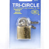 Buzaglo tri-circle hangslot square 32 mm. messing no. 263