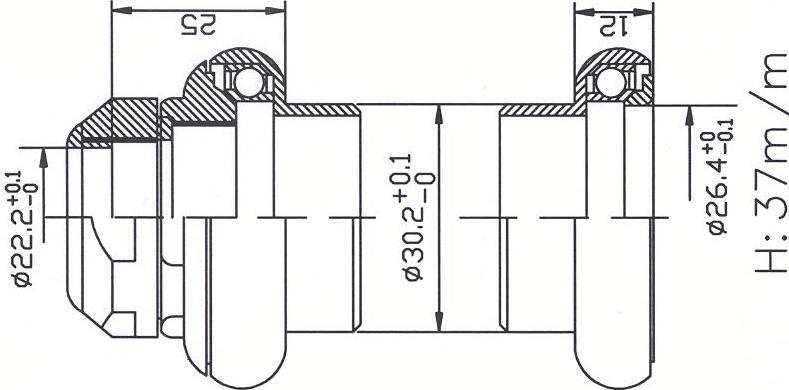 Tecora e balhoofdstel1 inch draad cartr alu 26.4 conus zilver