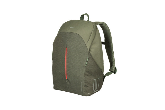 Basil B-Safe Commuter Nordlicht - Moderne fietsrugzak voor elektrische fietsen - 18L - Groen - Unisex - Met LED-verlichting