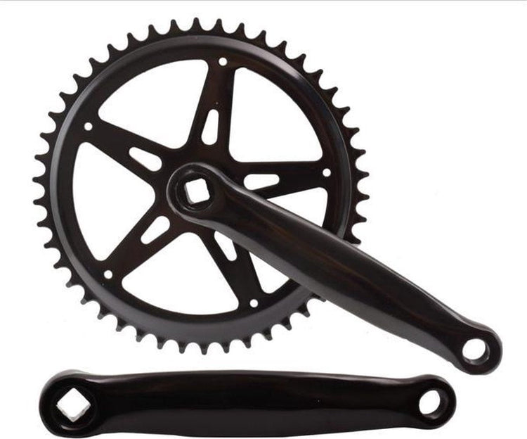 Hzb kettingwiel crankset staal 46 tands 170 mm 1 8 + 3 32 zwart