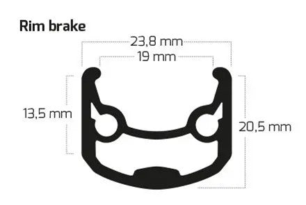 Ryde b.v. velg 28' - 14 andra30 28'-622 aluminium zwart cnc