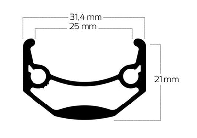 Ryde b.v. velg 27.5'' - 584 andra40 disc geheel zwart 36 gts.