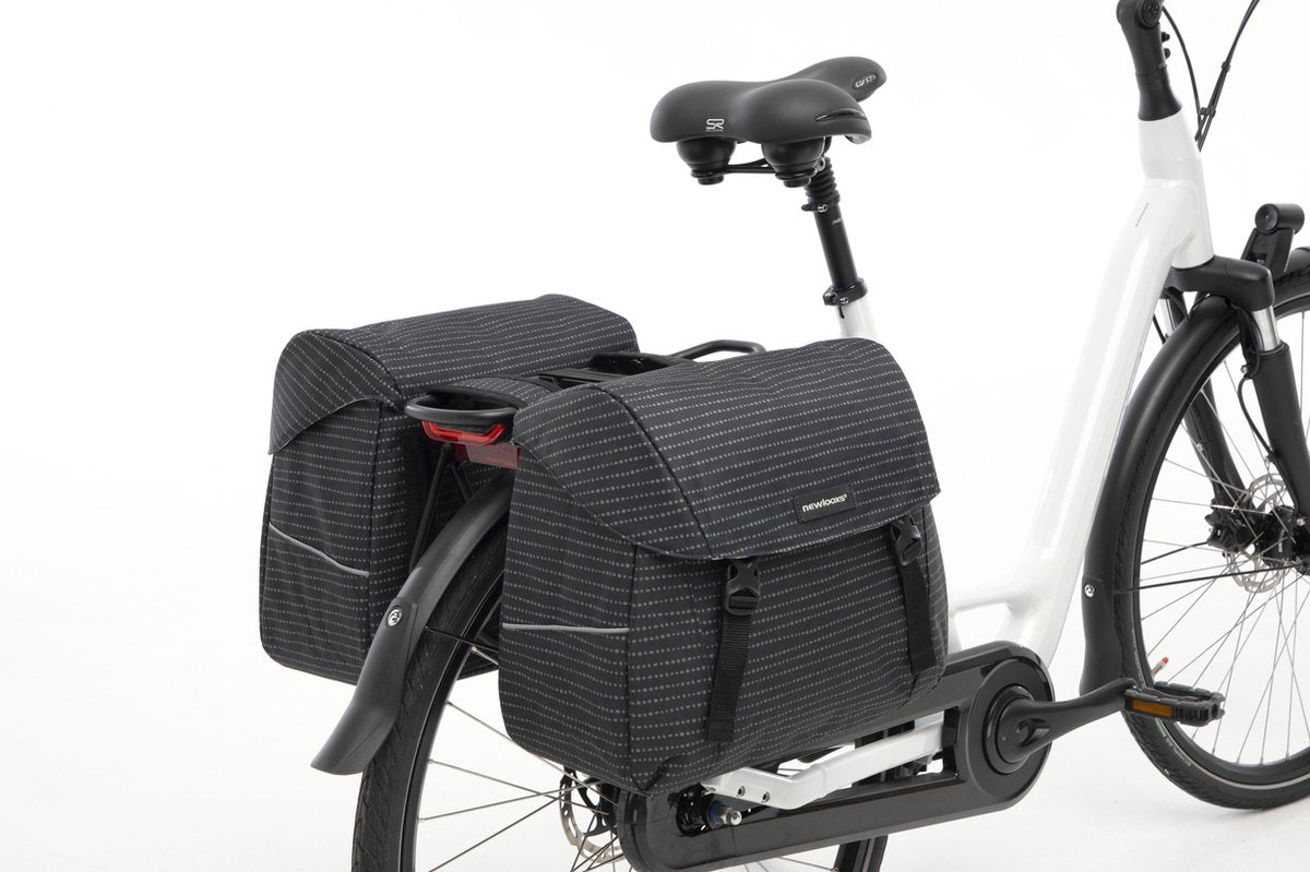 Joli dubbele fietstas MIK adapter - waterafstotend polyester - 37L - 1.7kg - Nomi Black - sportieve fietstas