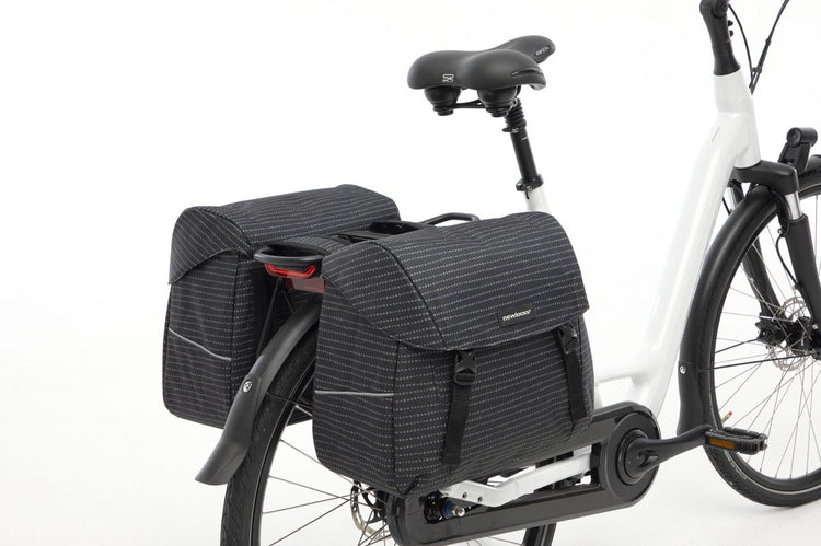 Joli dubbele fietstas MIK adapter - waterafstotend polyester - 37L - 1.7kg - Nomi Black - sportieve fietstas