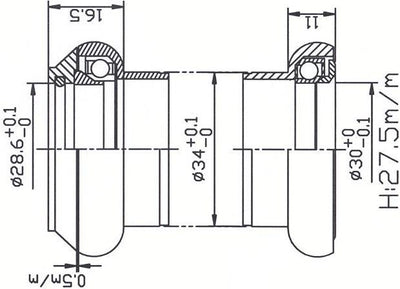 Tecora e balhoofdstel1 1 8 inch ahead cartr alu 30.0 conus zwart