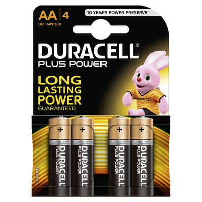 Duracell batterij plus power mn1500 lr6 aa per 4 op kaart