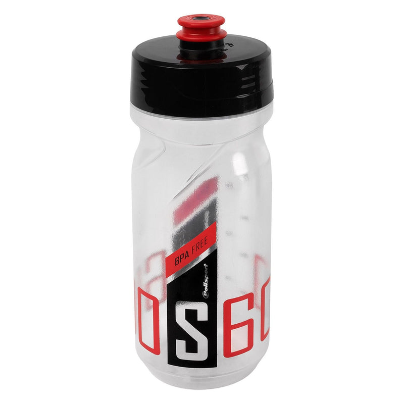Polisport plasticos s.a. polisport bidon 600 ml. transparant zwart rood