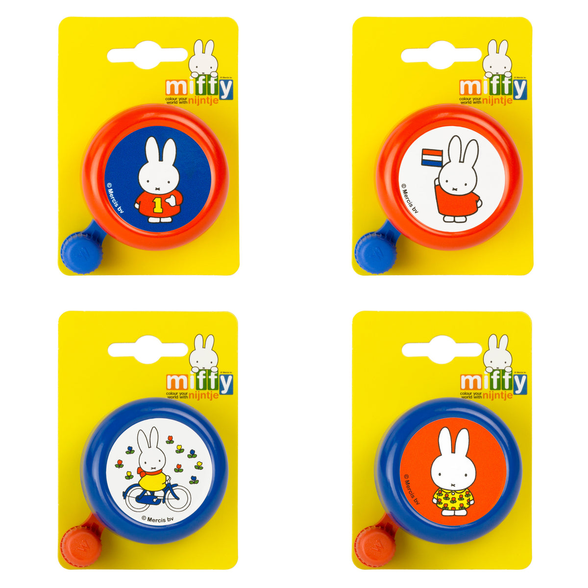 Widek b.v. widek nijntje fietsbel assortiment oranje en blauw met 4 verschillende stickers op kaart