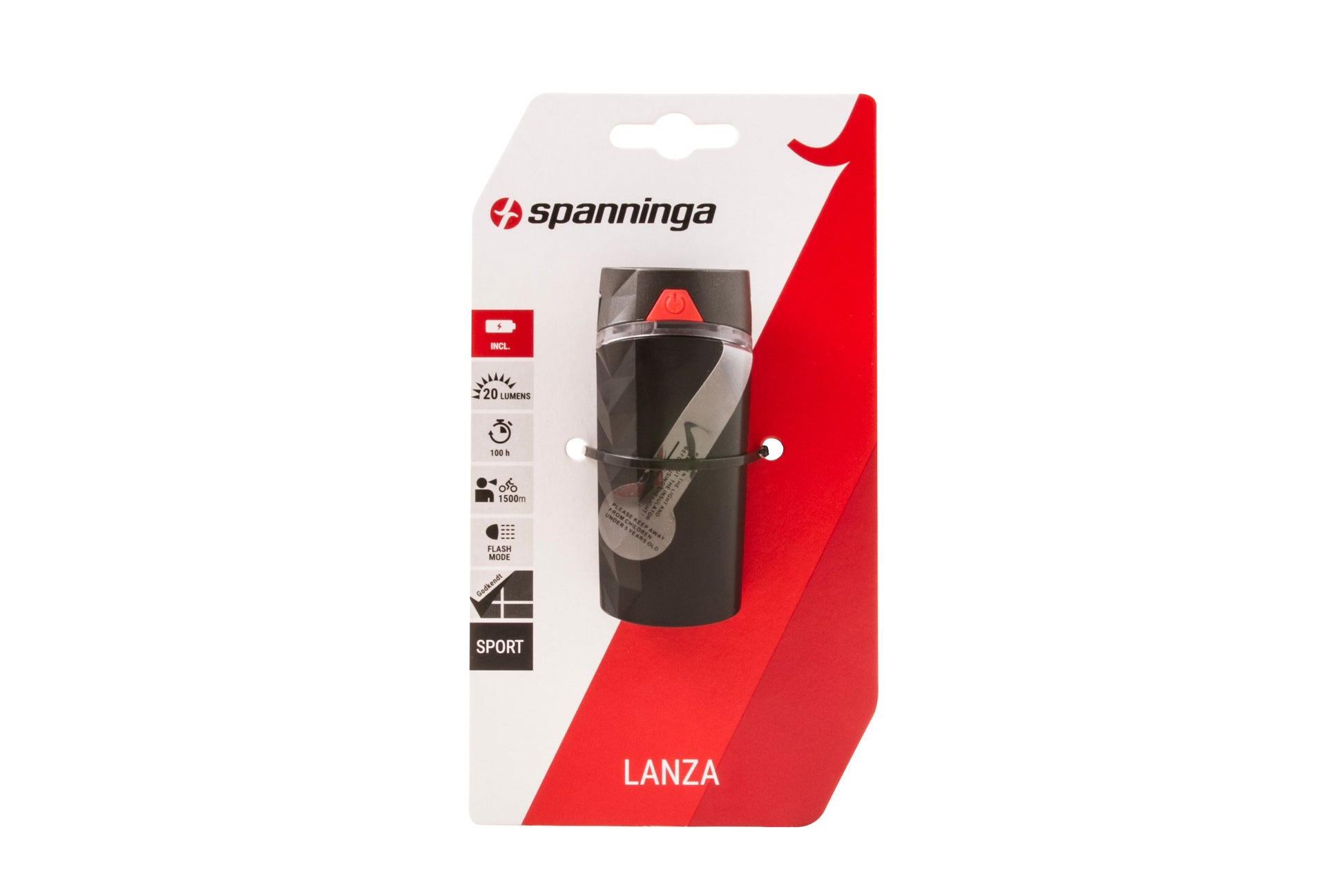 Spanninga koplamp Lanza batterij 20 lumen