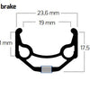 Ryde b.v. velg 28' - 14 zac19rs 28'-622 zwart cnc 32 gts. db