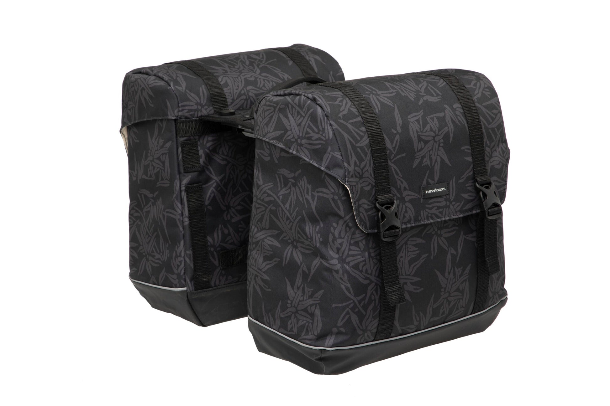 New Looxs Fietstas Alba Double - Waterafstotend Polyester - MIK Bagagedrager - Zwart Groen Zand