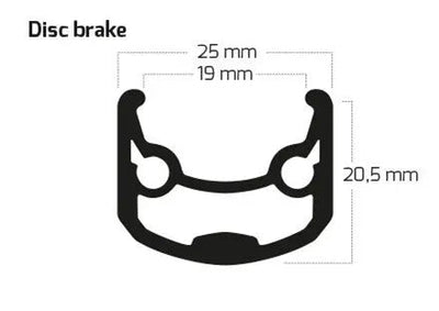 Ryde b.v. velg 28' - 14 andra30 28'-622 aluminium zwart disc