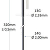 Alpina spaak zwart rvs 13g 320mm ø2.00mm voor spaakmachine p 100