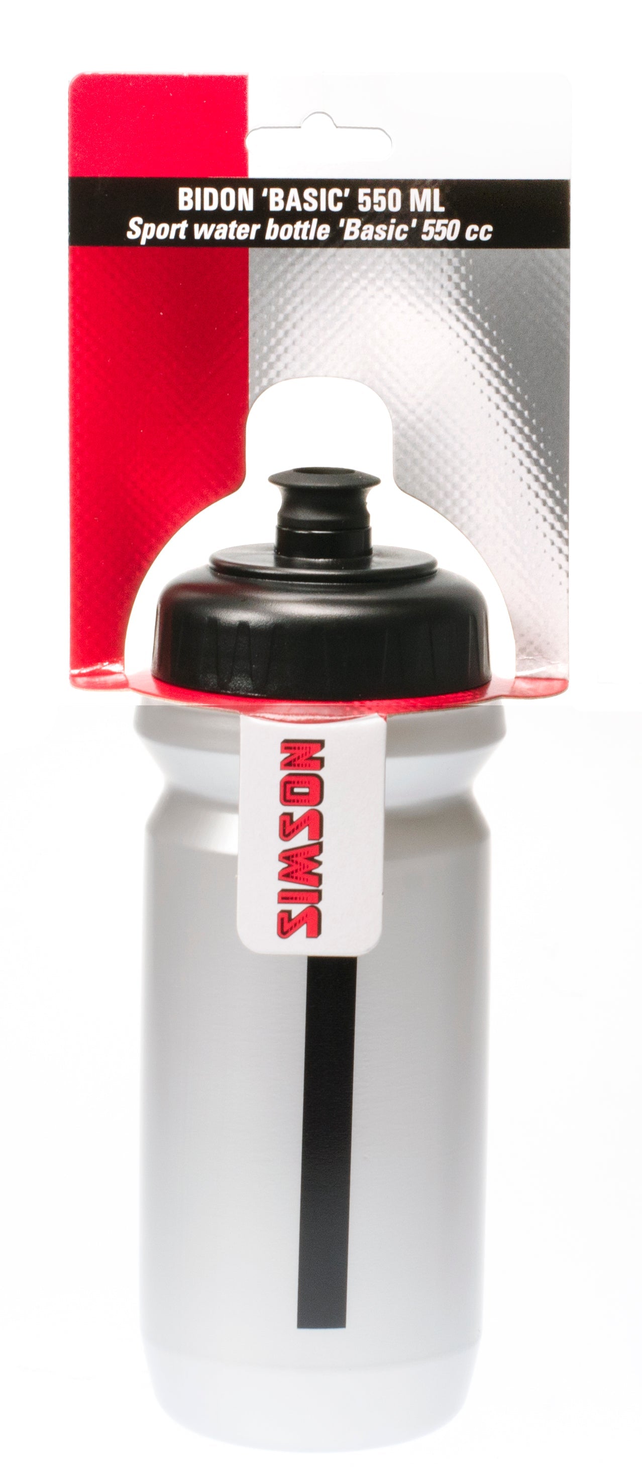 Simson Bidon Mouth Basic 550ml zwart-grijs op kaart