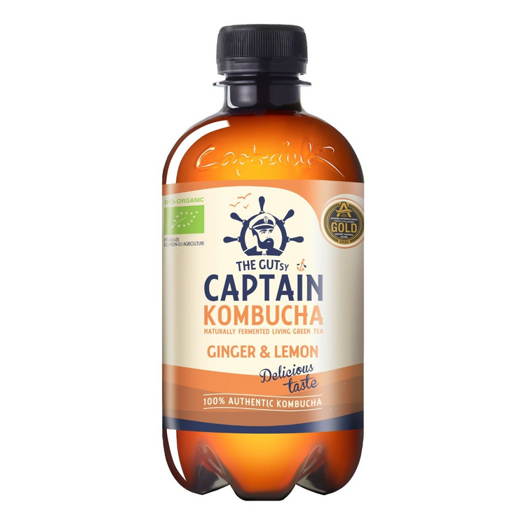 The gutsy captain kombucha ginger lemon bio (12x 400ml) (bol)