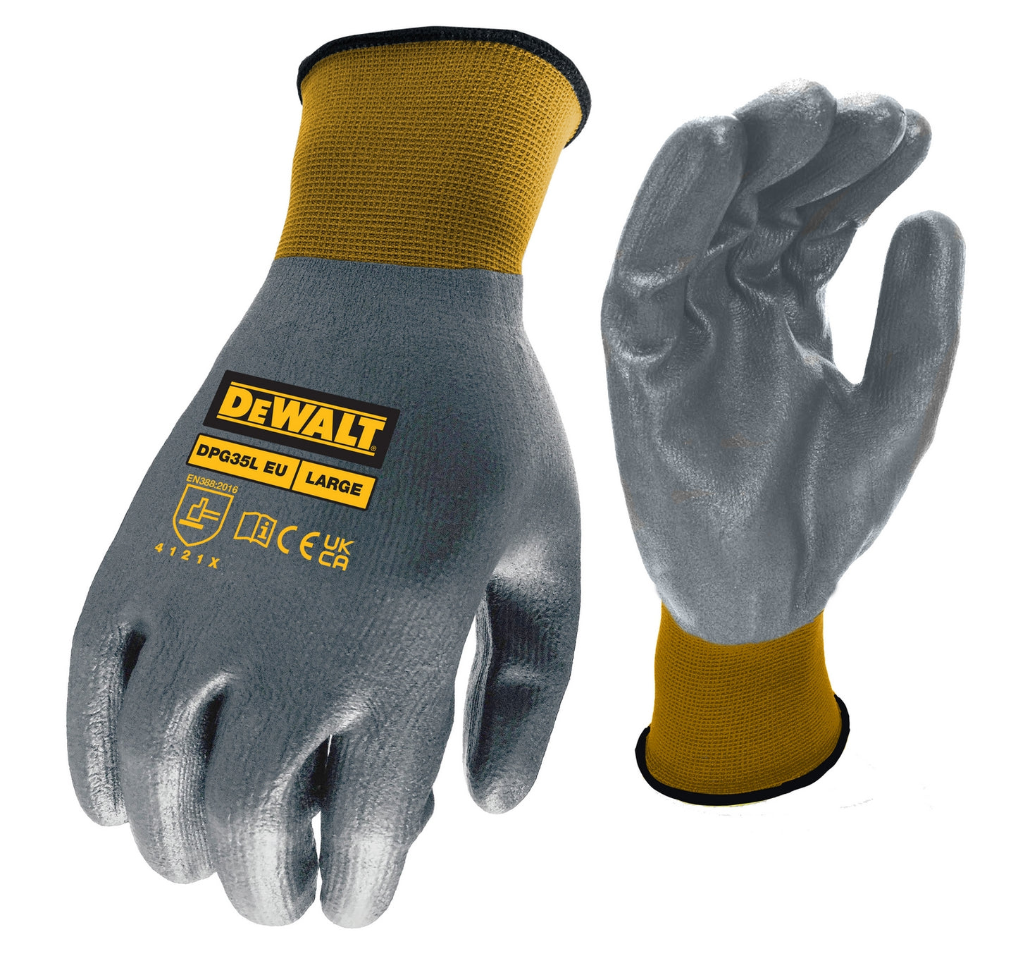 Dewalt 15ga nitril handschoen | zwart nylon | maat l - dpg35leu