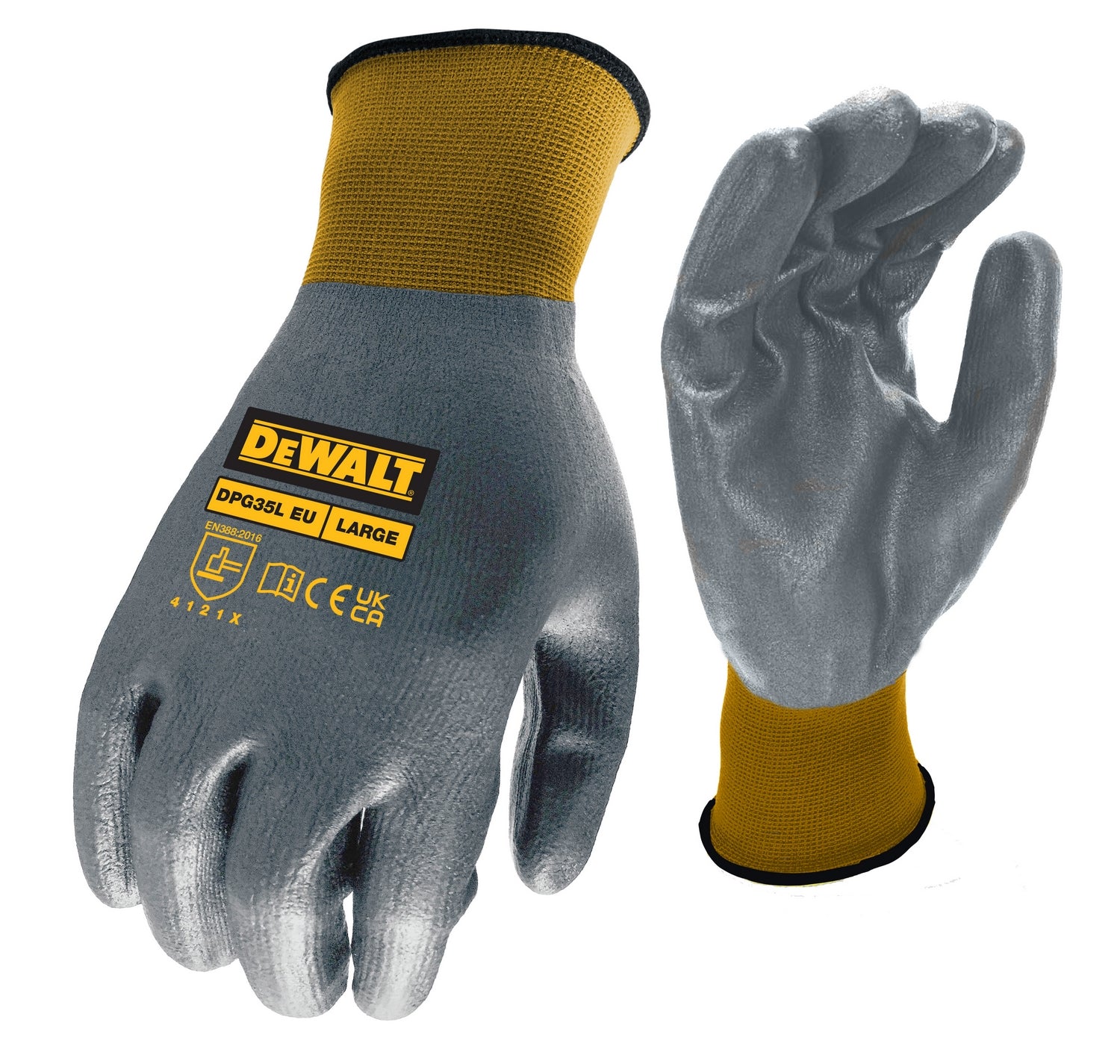 Dewalt 15ga nitril handschoen | zwart nylon | maat l - dpg35leu