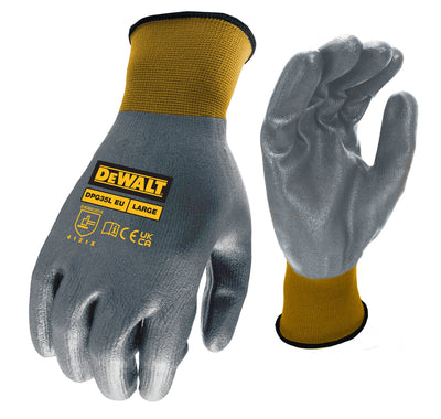 Dewalt 15ga nitril handschoen | zwart nylon | maat l - dpg35leu