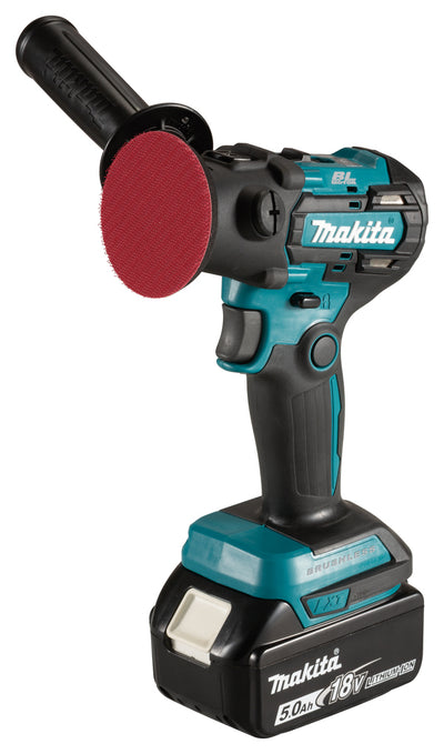Makita dpv300rtj | accu polijst poetsmachine | 80 mm | 18v | set | 9,0 ah li-ion