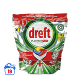 Dreft vaatwastabletten platinum plus all in one anti-matt lemon 19 stuks - afbeelding 1