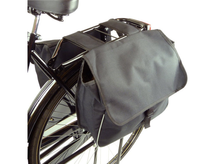 Dresco basic shopper dubbele fietstas 26 liter nylon zwart