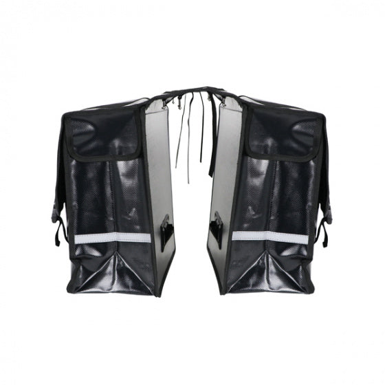 Dresco transporter dubbele fietstas 40 liter bisonyl zwart