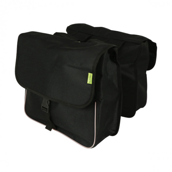 Dresco basic shopper dubbele fietstas 32 liter nylon zwart