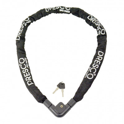 Dresco kettingslot 150 cm x 10 mm staal polyester zwart