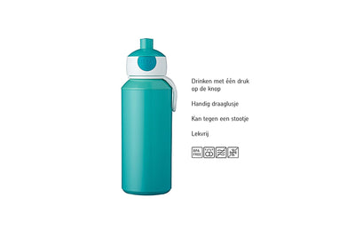 Mepal pop-up drinkfles campus - 400 ml - sluit goed af - drinkbeker voor kinderen - avengers