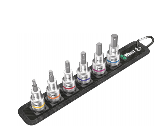 Wera belt c 2 zyklop binnenzeskant bitdoppen set, met vasthoudfunctie, met 1 2 -aandrijving, 6-delig - 05003996001
