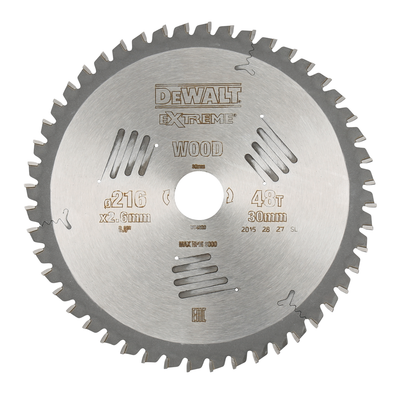 Dewalt accessoires cirkelzaagbl. s40 216x30x48t - dt4320-qz
