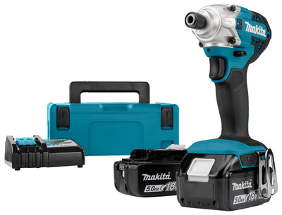 Makita dtd156rtj slagschroevendraaier 18v | inclusief 2x5.0ah accu's, snellader, mbox