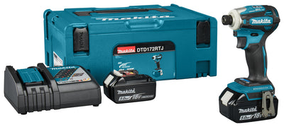 Makita dtd172rtj | accu slagschroevendraaier | 18v | 2 x 5,0 ah accu + snellader | in mbox dtd172rtj