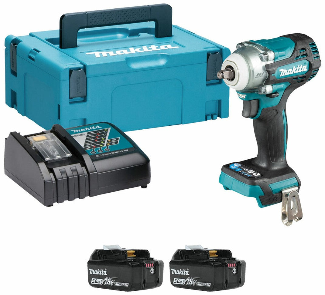 Makita dtw302rtj | accu slagmoersleutel | 18 v | 2 x 5,0 ah accu + snellader | in mbox