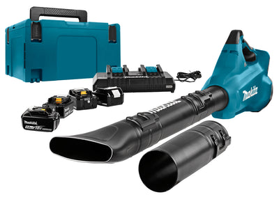 Makita dub362pt4j 2x18 v bladblazer | met duolader en 4 stuks accu's