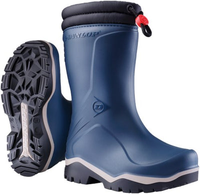 Dunlop k354061 blizzard kinderlaars gevoerd pvc blauw grijs zwart - maat 33 - 00.032.004.33