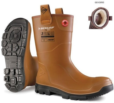 Dunlop lj2hr48fl werklaars | rigpro | gevoerd | bruin | maat 41 8713197053361