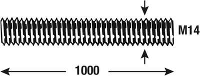 Connex draadstang m14 1m vz - dy250713