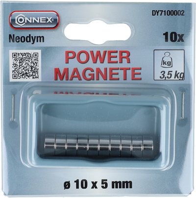Connex magneet neodym rond 10x5 10st 3.5kg - dy7100002
