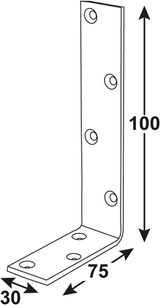 Connex gebogen winkelhaak 100x75x30 bvz - dyb2003971 - afbeelding 2