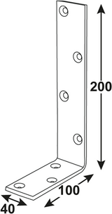 Connex gebogen winkelhaak 200x100x40 bvz - dyb2004011 - afbeelding 2