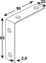 Connex gebogen winkelhaak 90x90x20 bvz - dyb2004071 - afbeelding 2