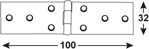 Connex tafelscharnier 100x32 bvz - dyb2006301