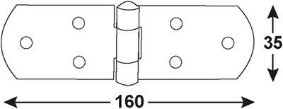 Connex kistscharnier 160x35 bvz - dyb2006421