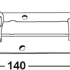 Connex platte schuif 55x140 met gat bvz - dyb2204021