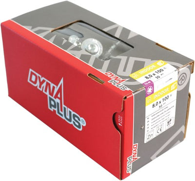Dynaplus houtbouwschroef verzinkt tellerkop deeldraad +snijpunt torx tx40 8.0x400 100 | 50 stuks - 0286.01.64401