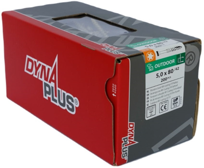 Dynaplus vlonderschroef xtreme ar-bronze platkop-60° deeldraad +snijpunt torx tx25 5.0x80 42 | 200 stuks - 0283.08.42401