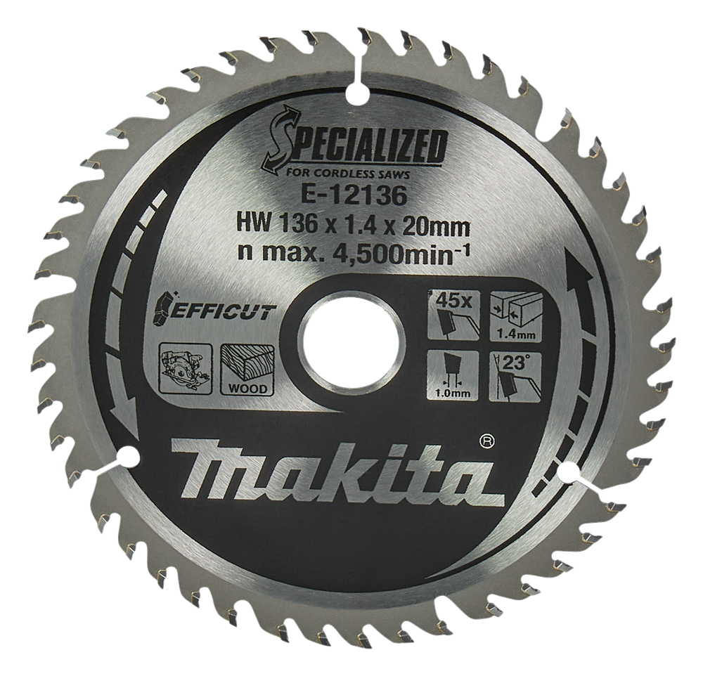 Makita accessoires cirkelzaagblad hout | efficut 136x20x1,5 45t 23g - e-12136 - e-12136